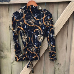 Cache Tops - Cache chain link print blouse size M Cache Tops - Cache chain link print blouse size M